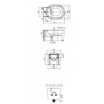 Раковина WC навісна Scarabeo Bucket CLEAN FLUSH 53,5x36cm, біла- sanitbuy.pl