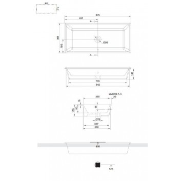 Умивальник монтований в стільниці Scarabeo Gaia-Tech-Miky 56x39,5 cm, z переливом, без отвору na baterie, біла- sanitbuy.pl