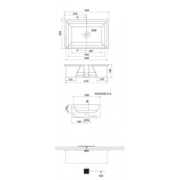 Умивальник монтований в стільниці Scarabeo Gaia-Tech-Miky 87,5x39,5 cm, z переливом, без отвору na baterie, біла- sanitbuy.pl