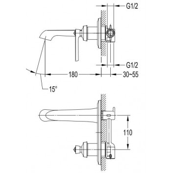 Змішувач для раковини на 3 отвори Omnires Armance хром кран 13cm- sanitbuy.pl