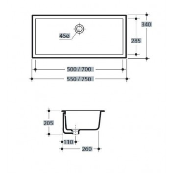 Умивальник під стільницю Kerasan Lavabi D'Arredo 75x34x20,5 cm, біла- sanitbuy.pl