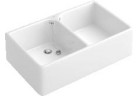 Zlewozmywak керамічний подвійний Villeroy & Boch O.Novo 795x220x500 mm, Weiss Alpin CeramicPlus