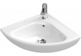 Умивальник Villeroy & Boch O.Novo, мала кутова, Білий Alpin, 41,5 mm, з одним отвором, z переливом