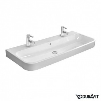 Меблевий умивальник Duravit Happy D.2 шліфована 120x50,5 cm, z dwoma отворами для змішувача, z переливом, біла - sanitbuy.pl