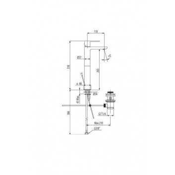 Змішувач для умивальника Tres Loft з розширенням 328mm хром - sanitbuy.pl