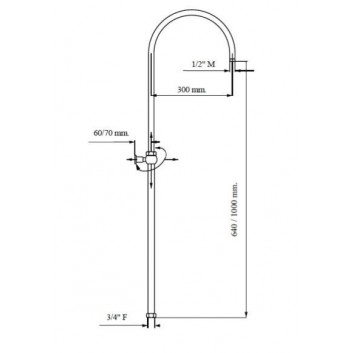 Душова колонка Armando Vicario z лійкою і верхнім душем 20cm хром- sanitbuy.pl