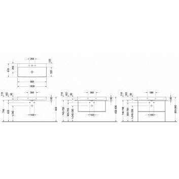 Навісний умивальник Duravit DuraSquare 100x47 cm з отвором для змішувача, z переливом біла- sanitbuy.pl