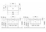 Навісний умивальник Duravit DuraSquare 100x47 cm z 2 отворами для змішувача, без переливу біла