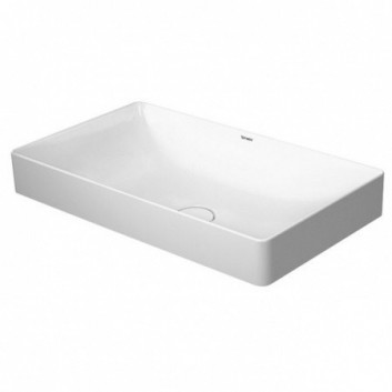 Умивальник на стільницю Duravit DuraSquare 60x47 cm без отвору для змішувача, без переливу біла- sanitbuy.pl