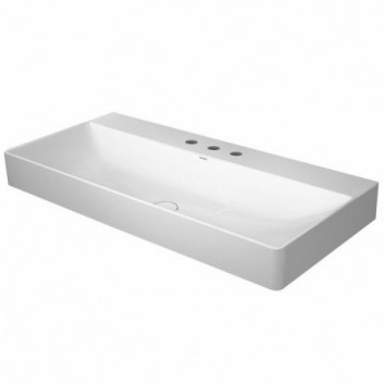 Умивальник на стільницю Duravit DuraSquare 100x47 cm з отвором для змішувача, без переливу біла- sanitbuy.pl