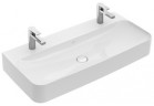 Умивальник настінний прямокутна Villeroy&Boch Finion 1000x470 mm без переливу Weiss Alpin CeramicPlus для арматури з 3 отворами