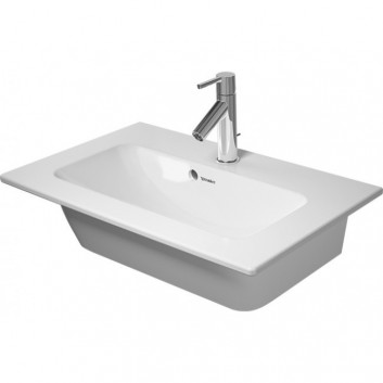 Меблевий умивальник Duravit ME by Starck Compact, 63x40 cm, z переливом, з полицею для змішувача, біла WonderGliss- sanitbuy.pl