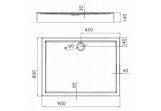 Піддон прямокутний Novellini City A 80x90 cm білий, VRS809014-30