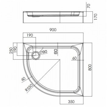 Піддон asymetryczny Novellini City R 80x90 cm правий білий- sanitbuy.pl