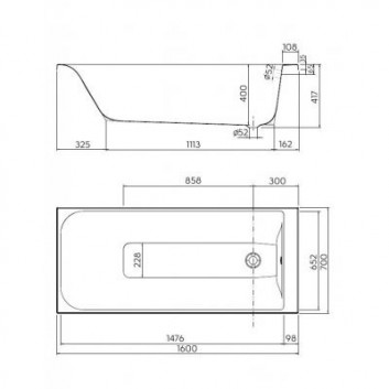 Ванна прямокутна Коло Rekord 160x70 cm Antislide - sanitbuy.pl