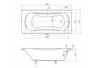 Ванна прямокутна Besco Aria ProSafe 140x70 cm, плитка біла 
