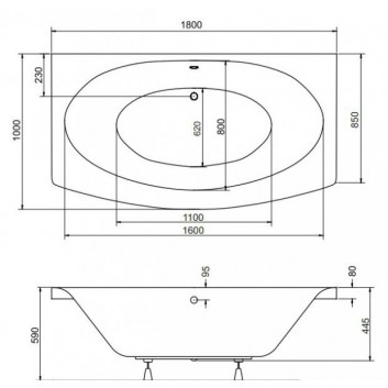 Ванна прямокутна Besco Optima Premium 170x70 cm біла- sanitbuy.pl