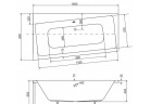 Асиметрична ванна ліва Besco Infinity 150x90cm біла
