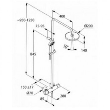 Душовий комплект термостатичний Kludi Dual Shower верхній душ 20cm хром - sanitbuy.pl