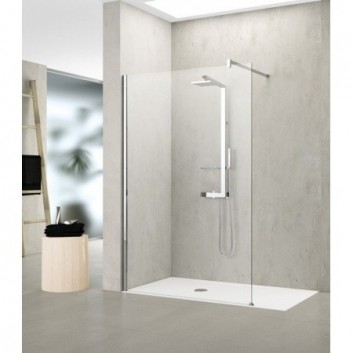 Бічна стінка Novellini Kuadra H 80 cm, profil хром скло прозорі - sanitbuy.pl
