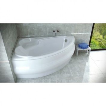 Кутова ванна Besco Finezja Nova 140x95 cm асиметрична права біла- sanitbuy.pl