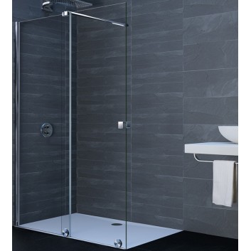 Двері розсувні Huppe Xtensa Pure Walk-In 1401 - 1600 mm, ліве, одночастинні, el. stały, прозорі Anti-Plaque, срібний глянцевий- sanitbuy.pl