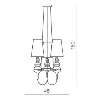 Lampa навісна Azzardo Baroco 3 Pendant, чорна- sanitbuy.pl