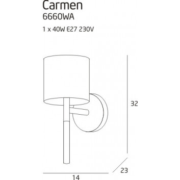 Бра MaxLight Carmen E27, білий- sanitbuy.pl