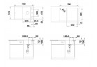 Zlew konglomeratowy + сидіння дерев яна Axia III 45S Blanco Silgranit InFino 510x780 antracyt 