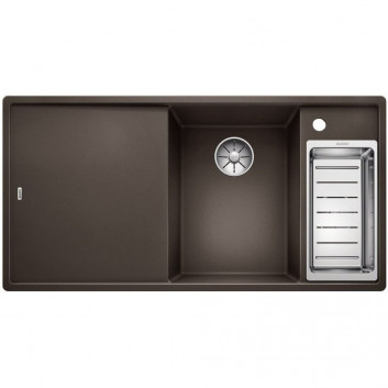 Zlew konglomeratowy + сидіння скляний AXIA III 6 S Blanco Silgranit права komora 1000x510mm muszkat- sanitbuy.pl