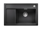 Zlew konglomeratowy ZENAR XL 6 S InFino Blanco Silgranit 780x510mm komora права з пробкою antracyt