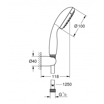 Душовий комплект Grohe New Tepesta 100 2 strumienie, хром- sanitbuy.pl