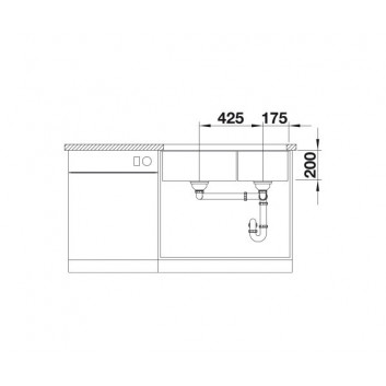 Zlewozmywak Blanco Subline 480/320-U Siligranit PuraDur 85,5x40cm 2 kom без пробки, antracyt- sanitbuy.pl