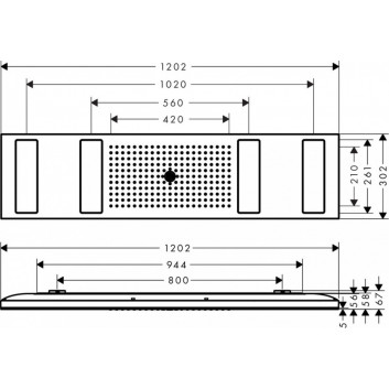 Верхній душ монтаж на стелю Axor Shower Heaven 1200/300 4jet з освітленням 2700K, хром- sanitbuy.pl