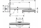 Верхній душ настінний Axor ShowerSolutions 460/300 з кронштейном i rozetami Softcube 3jet, хром
