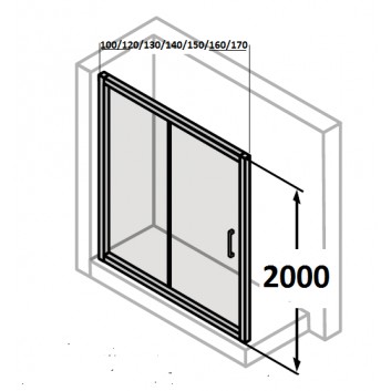 двері розсувні Huppe Aura Elegance , 900 x 900 mm, прозоре скло срібний mat , - sanitbuy.pl