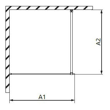 Душова кабіна Walk-In Radaway Modo New Black II Factory 90, скло прозоре, wys. 200cm, profil чорний- sanitbuy.pl