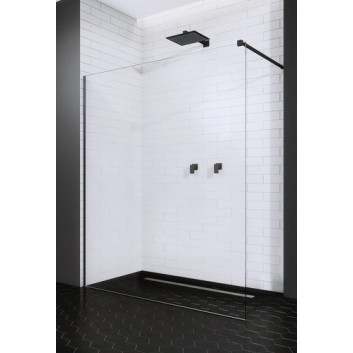 Стінка Walk-In Radaway Modo New Black II 70, 68.5-69.5x200cm, чорні, скло прозоре- sanitbuy.pl