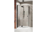Кутова кабіна симетрична Radaway Essenza New Black PTJ 90x90 двері ліве, profil чорний, скло прозоре