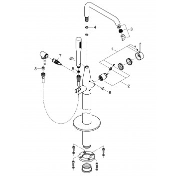 Змішувач для ванни, розташований окре 84 Grohe Essence wys. 780 - 860 mm, хром, одноважільний- sanitbuy.pl