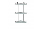 Скляна полиця Stella Classic 27 cm potrójna кутова матове скло, хром