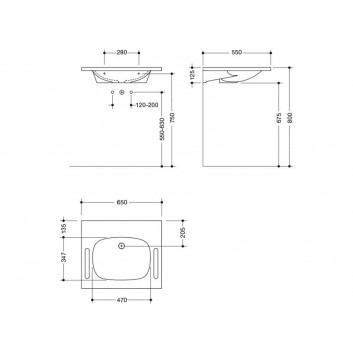 Умивальник Hewi M40 навісна 65x55cm, біла- sanitbuy.pl