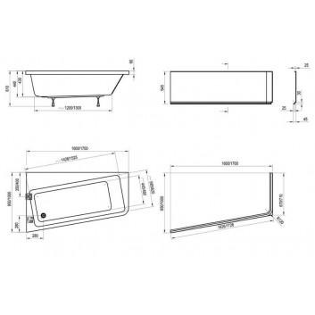 Піддон душовий Ravak Galaxy Gigant Pro 10° kompozyt 120x90cm лівий, білий- sanitbuy.pl