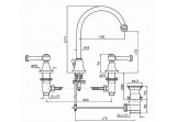 Змішувач для умивальника Zucchetti Agora Classic висока на 3 отвори постійна кран білий uchwyty, хром