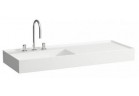 Навісний умивальник 120x46x12 cm Laufen Kartell bez systemu przelewowego з одним отвором, біла 