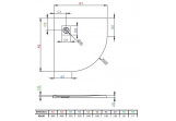 Піддон Radaway Kyntos A, напівкруглий, 90x90, конгломерат, білий