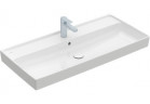 Меблевий умивальник Villeroy&Boch Collaro, 100x47cm, шліфований низ, z переливом, CeramicPlus, Weiss Alpin