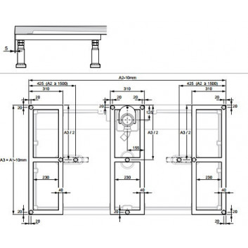 Стелаж Huppe EasyFlat dla піддону o wymiarach 90x90cm