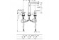 Змішувач для раковини на 3 отвори підлогова Hansgrohe Metropol 160 EcoSmart з пробкою, хром - sanitbuy.pl