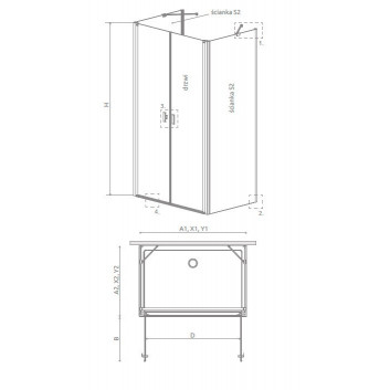 Двері душові Radaway Nes KDS II 120, ліве, 1200x2000mm, срібний profil